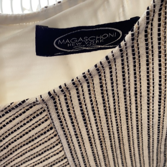 Magaschoni dress white black beige stripe. Size S. - Picture 2 of 3